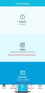 DIVVY App- Search for multi-day parking lot