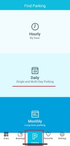 DIVVY App- Search for multi-day parking lot